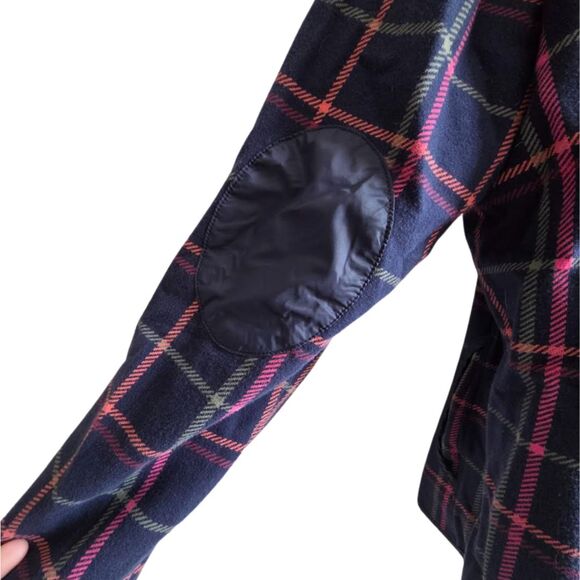 Talbots XL P Navy Blue Plaid Knit Jacket - Picture 7 of 15